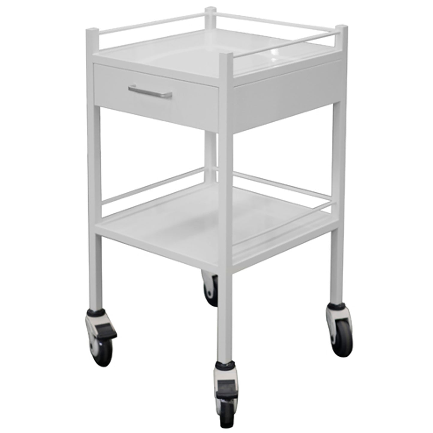 Medical Furniture Powder Coated Trolley 1 Drawer