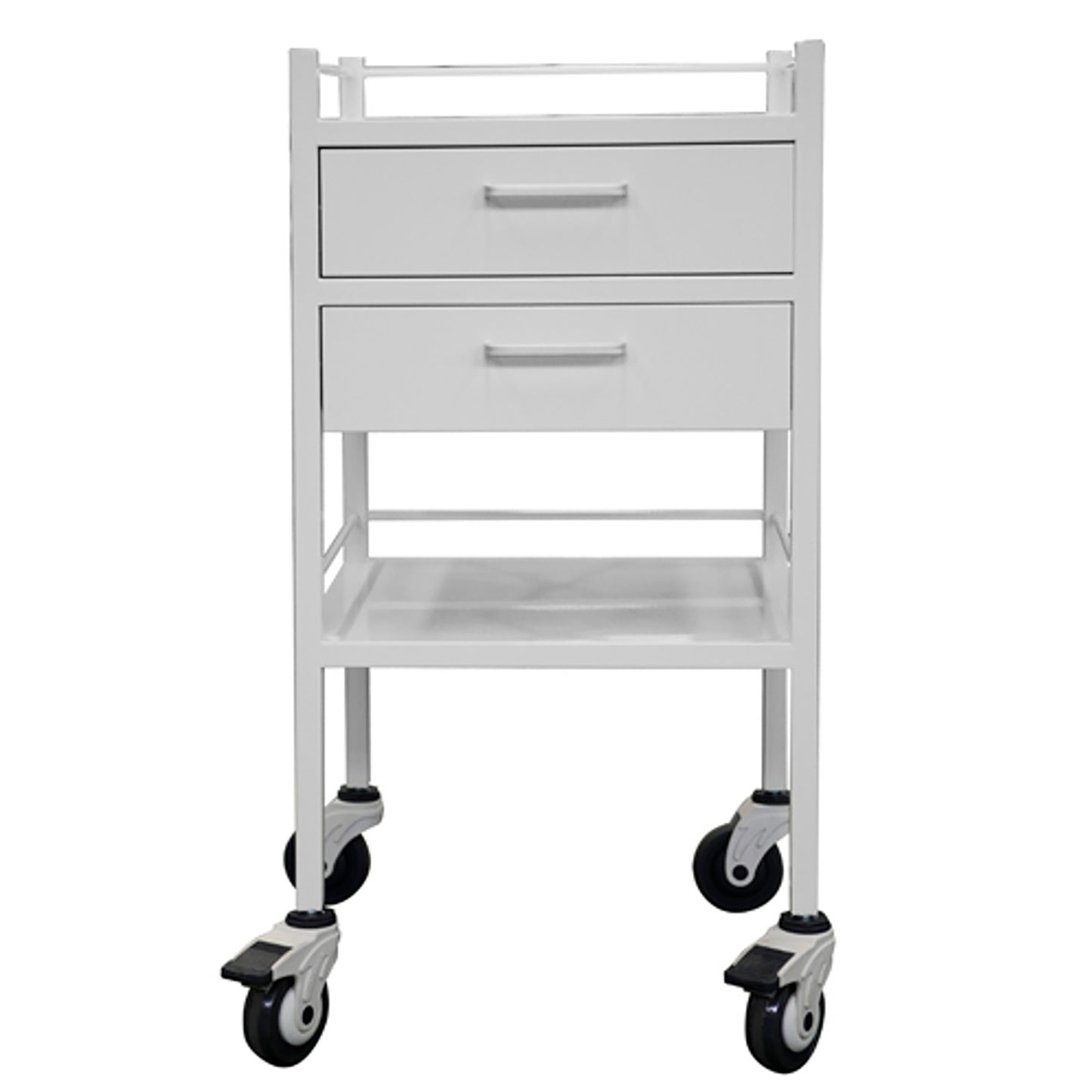 Medical Furniture Powder Coated Trolley 2 Drawers