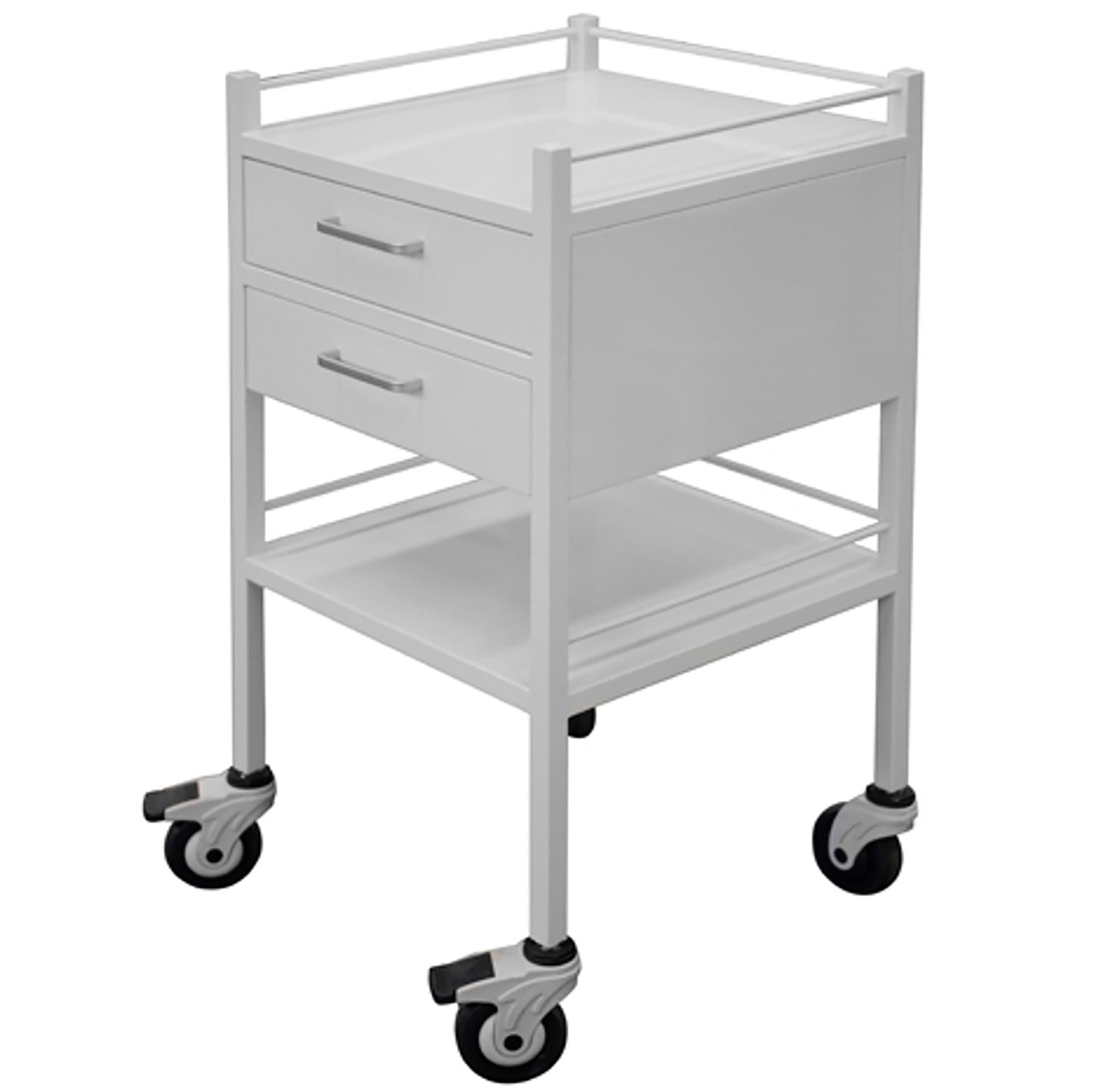 Medical Furniture Powder Coated Trolley 2 Drawers