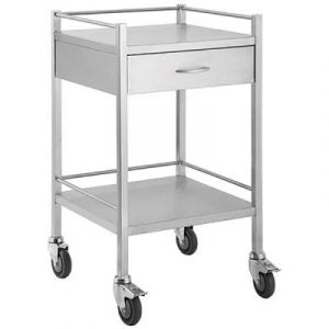 Medical Furniture Stainless Steel Trolley 1 Drawer