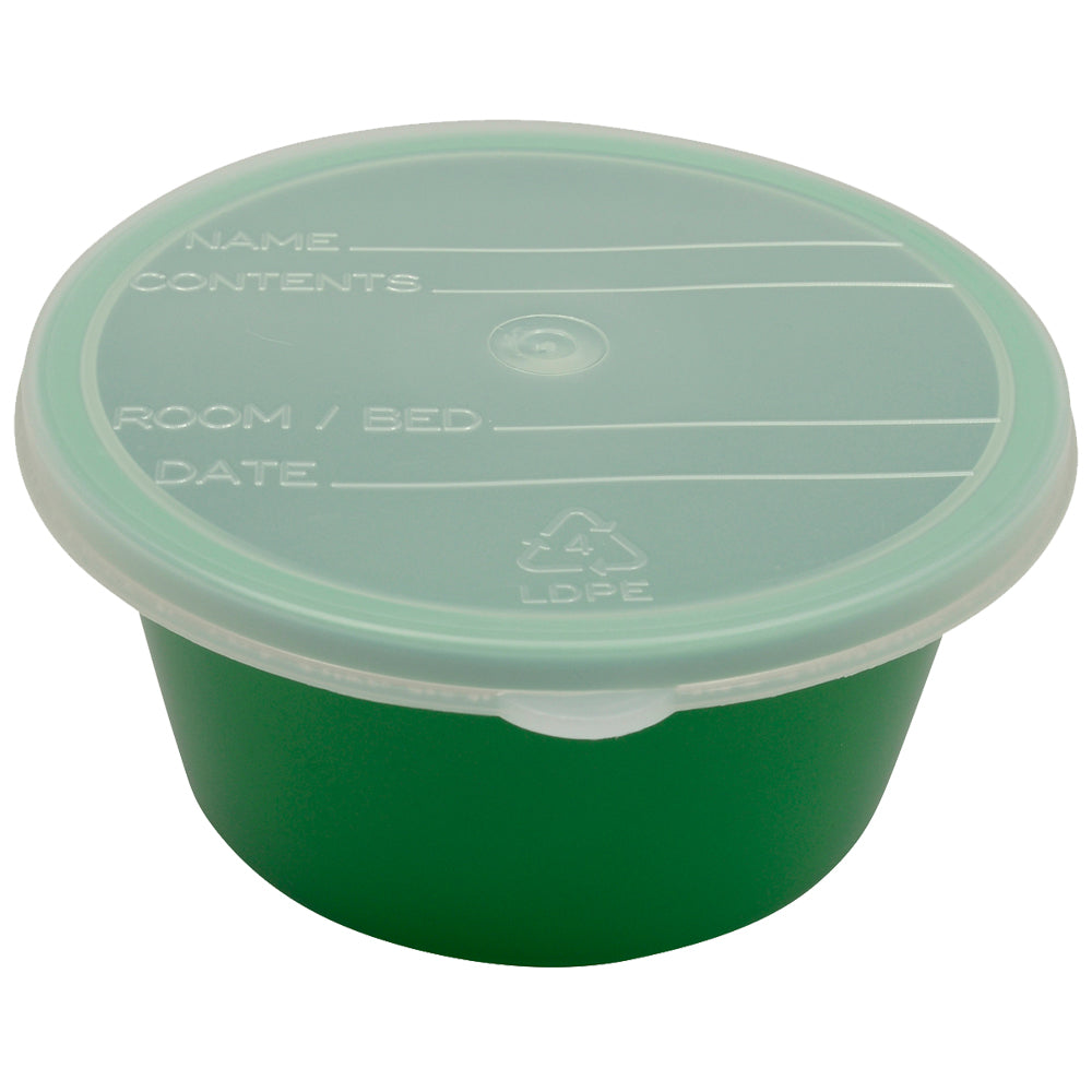 Medical Disposable Denture Bowls Green with Lids 250ml - 50