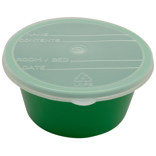 Medical Disposable Denture Bowls Green with Lids 250ml - 50